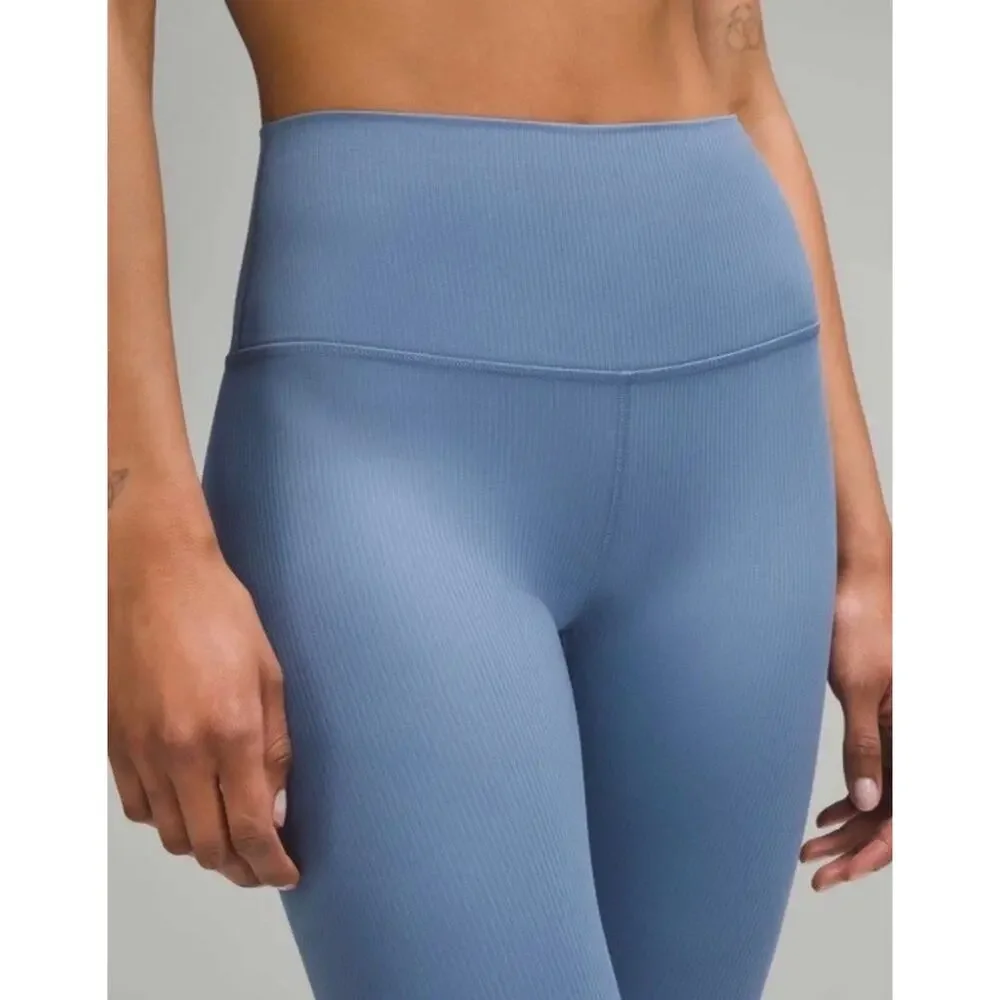Lululemon Align High-Rise Ribbed Leggings 28” Oasis Blue SIZE 6 Full Length EUC